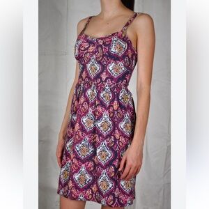 J. Crew Dress with Purple and Pink Medallion Design